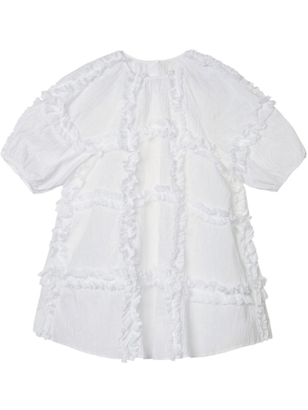 JNBY White Girls Dress With Ruffle Detail Cotton Muslin Size 8 NWT